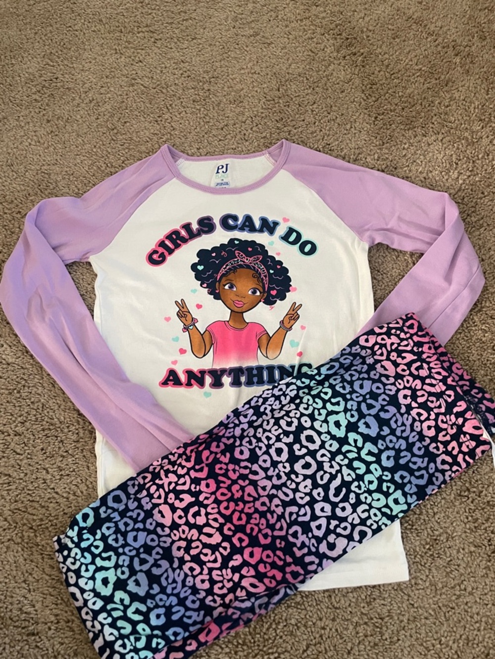 The Children's Place Girls Pajama Set - Purple, White, Pink, Blue